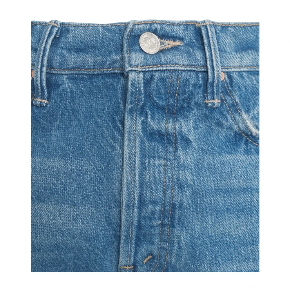 Mother Blauwe Flared High-Waisted Jeans Blue Dames