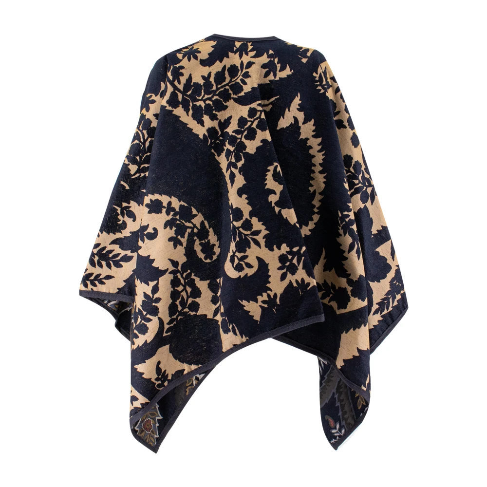 ETRO Bloemen Chenille Omkeerbare Cape Multicolor Dames