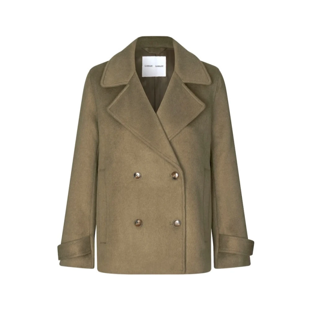 Samsøe Klassieke Dubbel-Breasted Wollen Vest Brown Dames