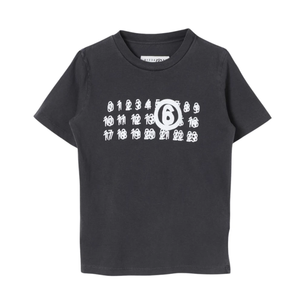 Maison Margiela Grijze T-shirt met Numerique Print Gray Dames
