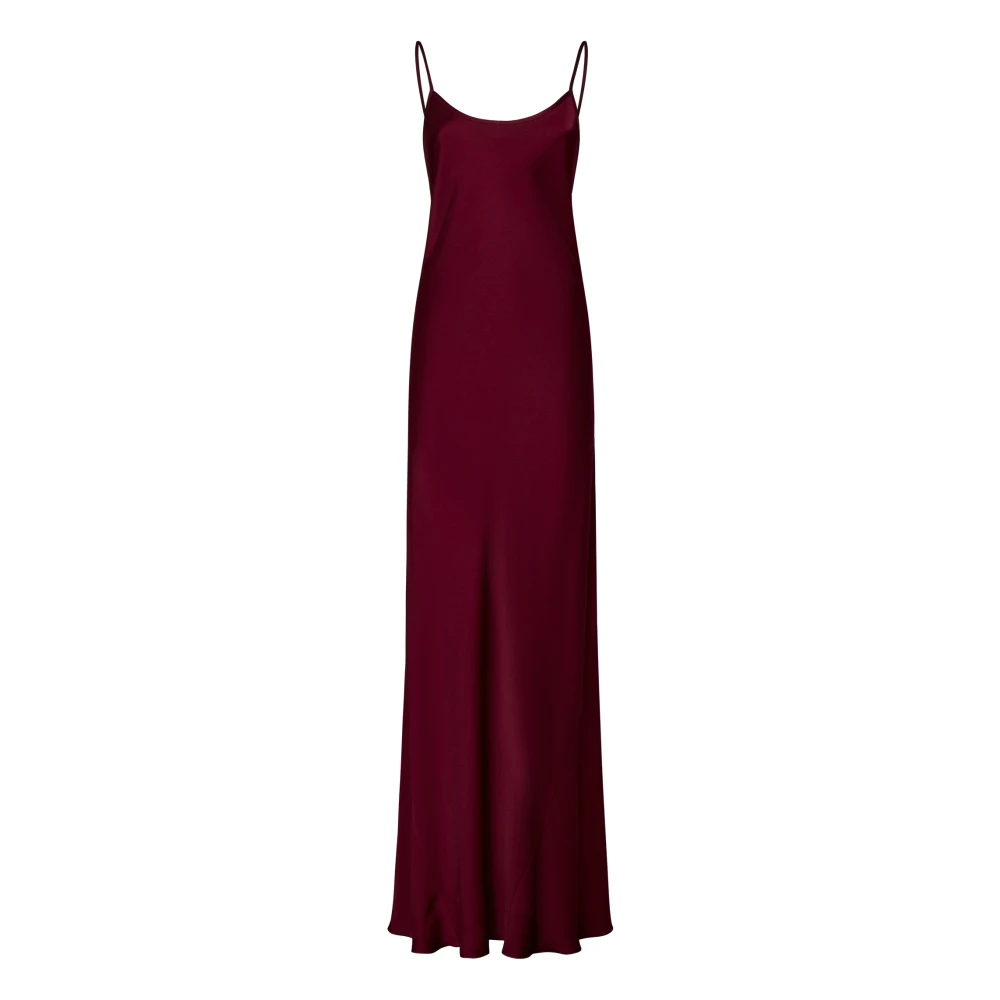 Victoria Beckham Bordeaux Satijnen Cami Jurk Aw24 Red Dames