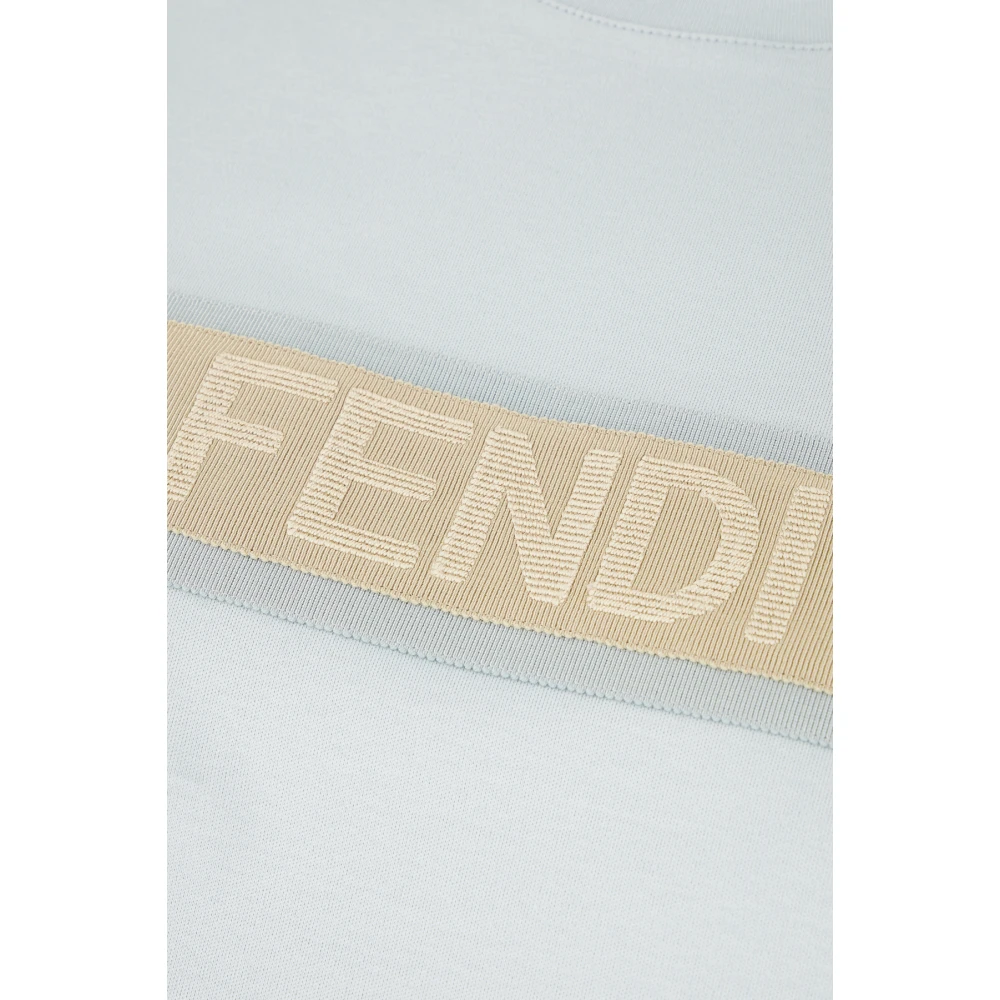 Fendi Casual Katoenen T-Shirt voor Mannen Blue Dames
