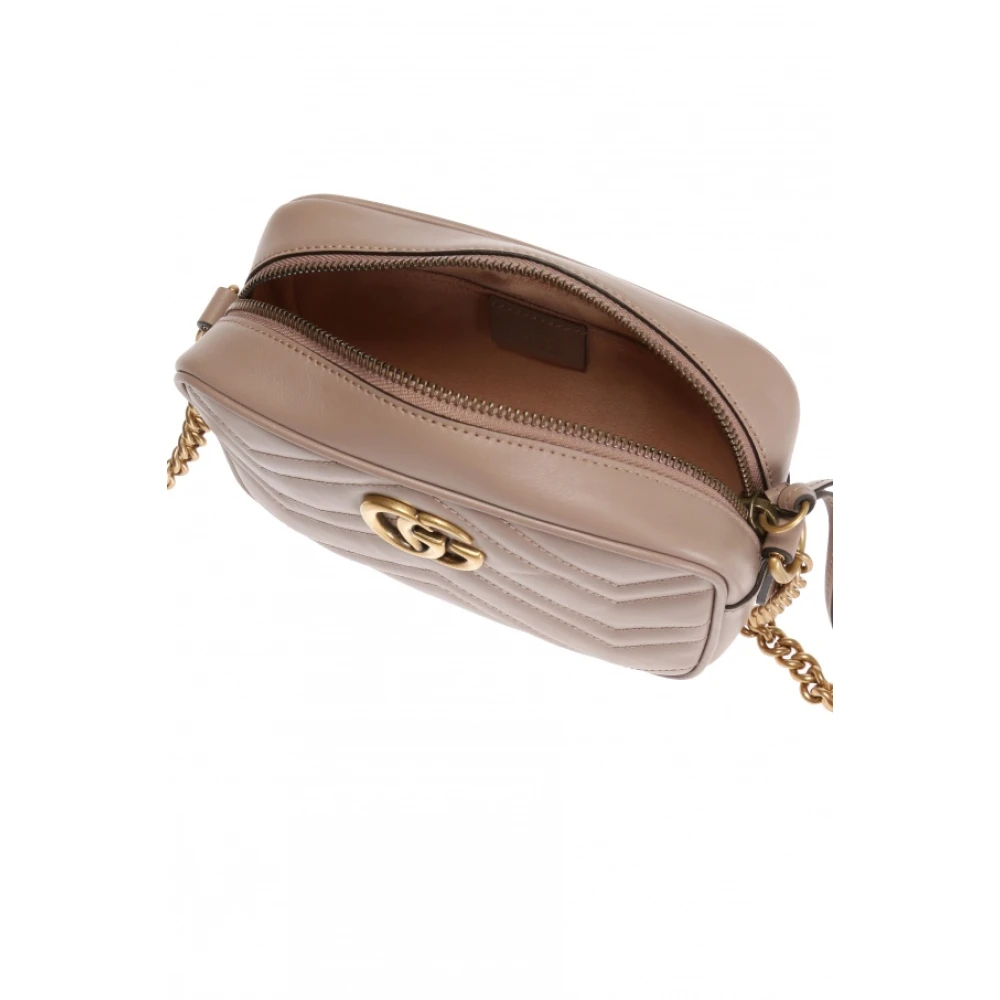 Gucci GG Marmont Matelassé Mini Shoulder Tas Beige Dames