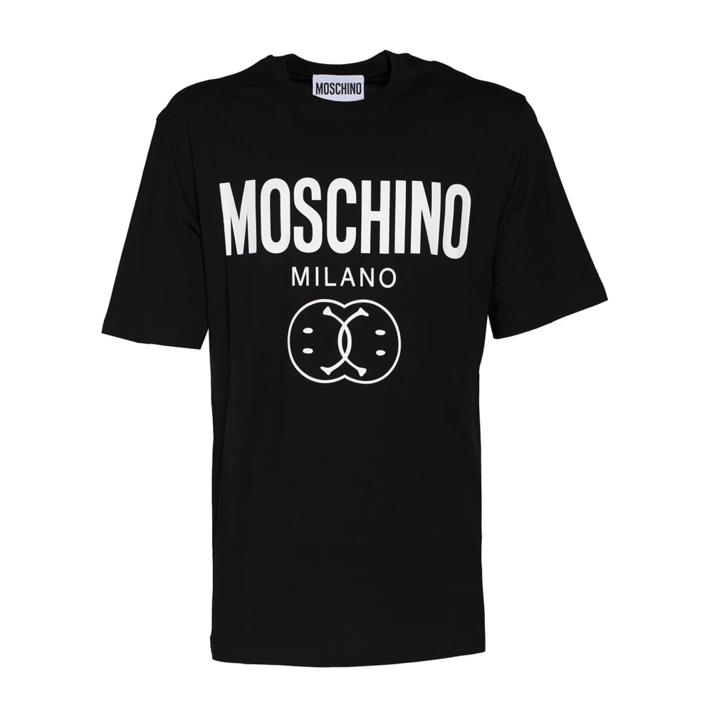 Moschino Two Smile T-Shirt Zwart Wit Black Heren