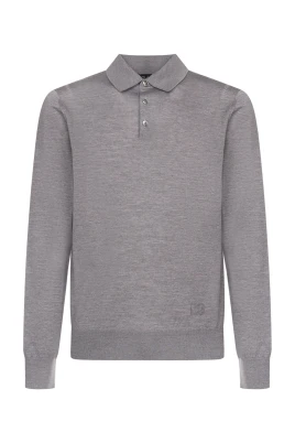 Grå Ulltröja med Logobroderi