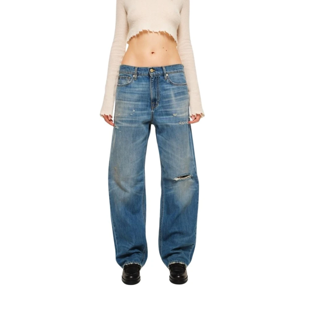 Cycle Zomer Denim Slubby Donker Indigo Jeans Blue Dames