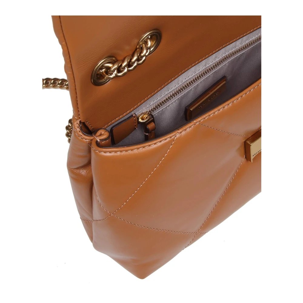 TORY BURCH Gewatteerde Leren Schoudertas Tan Brown Dames