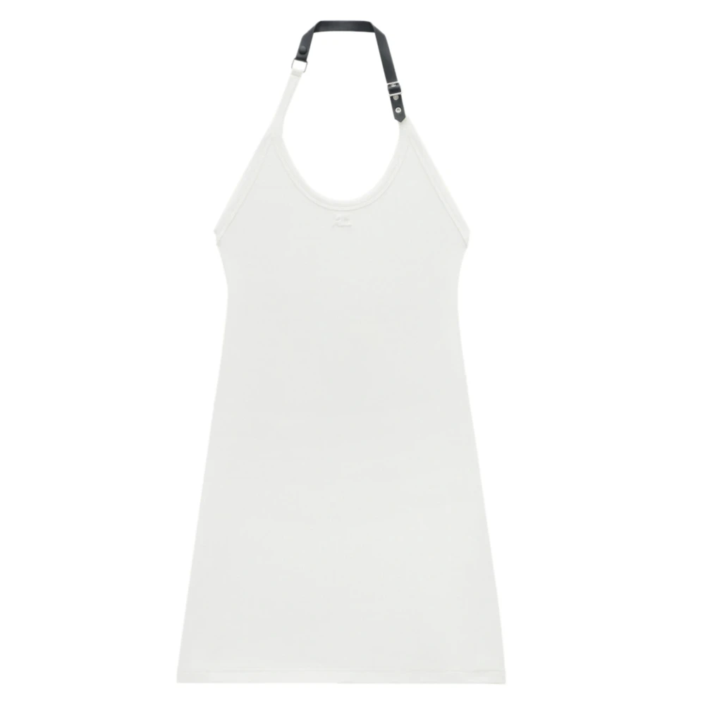 Courrèges Holistic Logo Gebreide Jurk White Dames