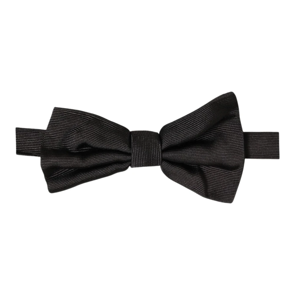 Dolce & Gabbana Men Black 100% Silk Adjustable Neck Papillon Bow Tie - Image 2