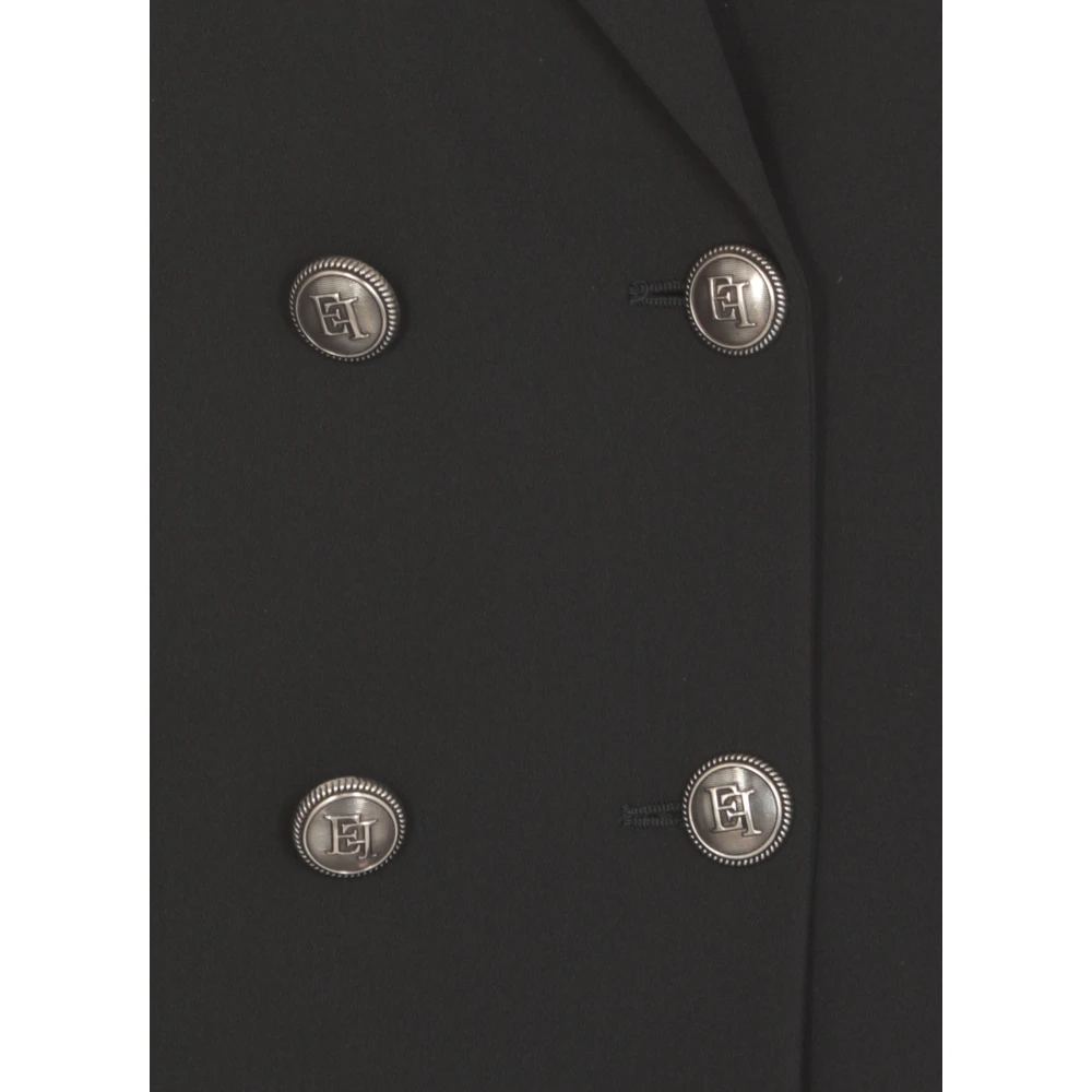 Elisabetta Franchi Zwarte Double-Breasted Blazer voor Vrouwen Black Dames