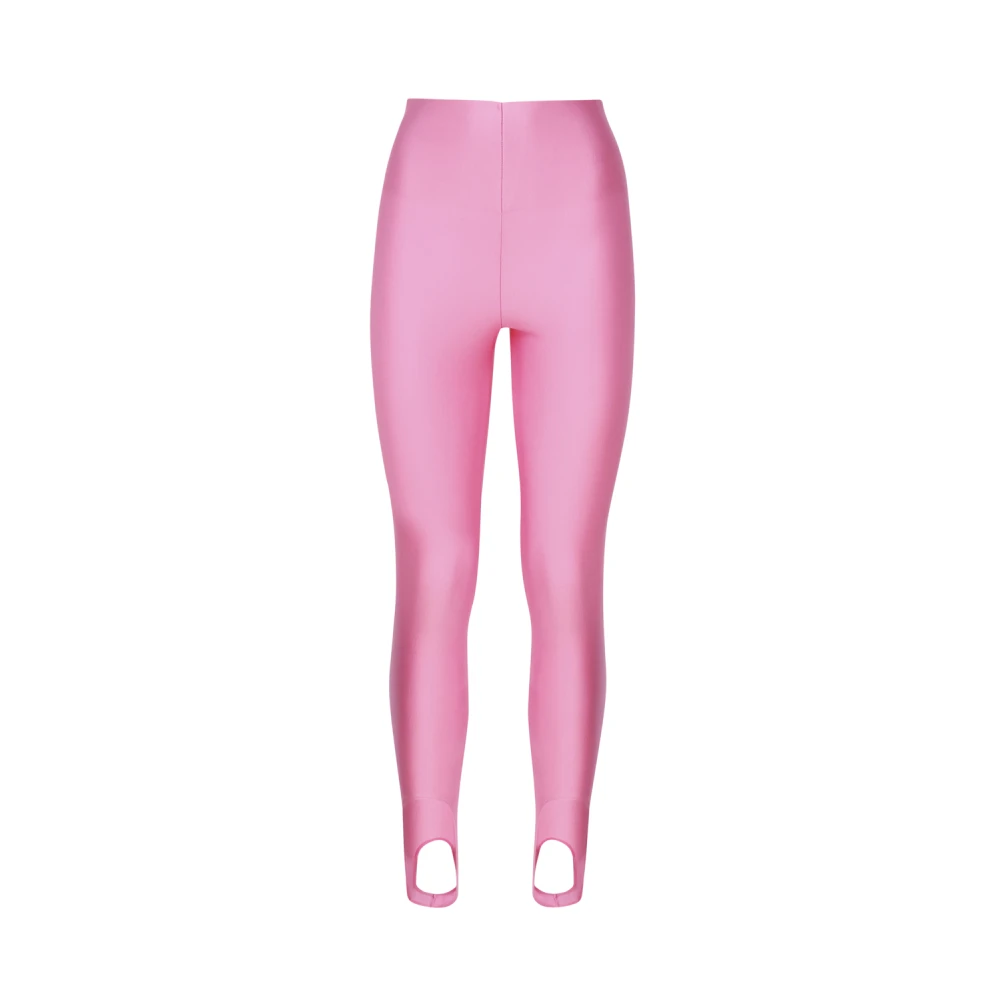 Andamane Roze Nylon Leggings Tweede Huid Pasvorm Pink Dames