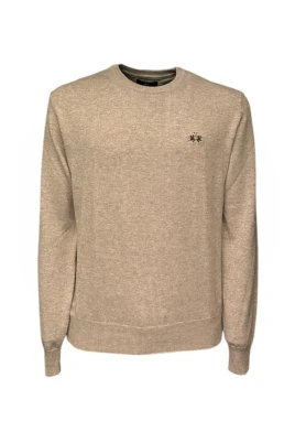 Beige Herrtröja med Frontlogo