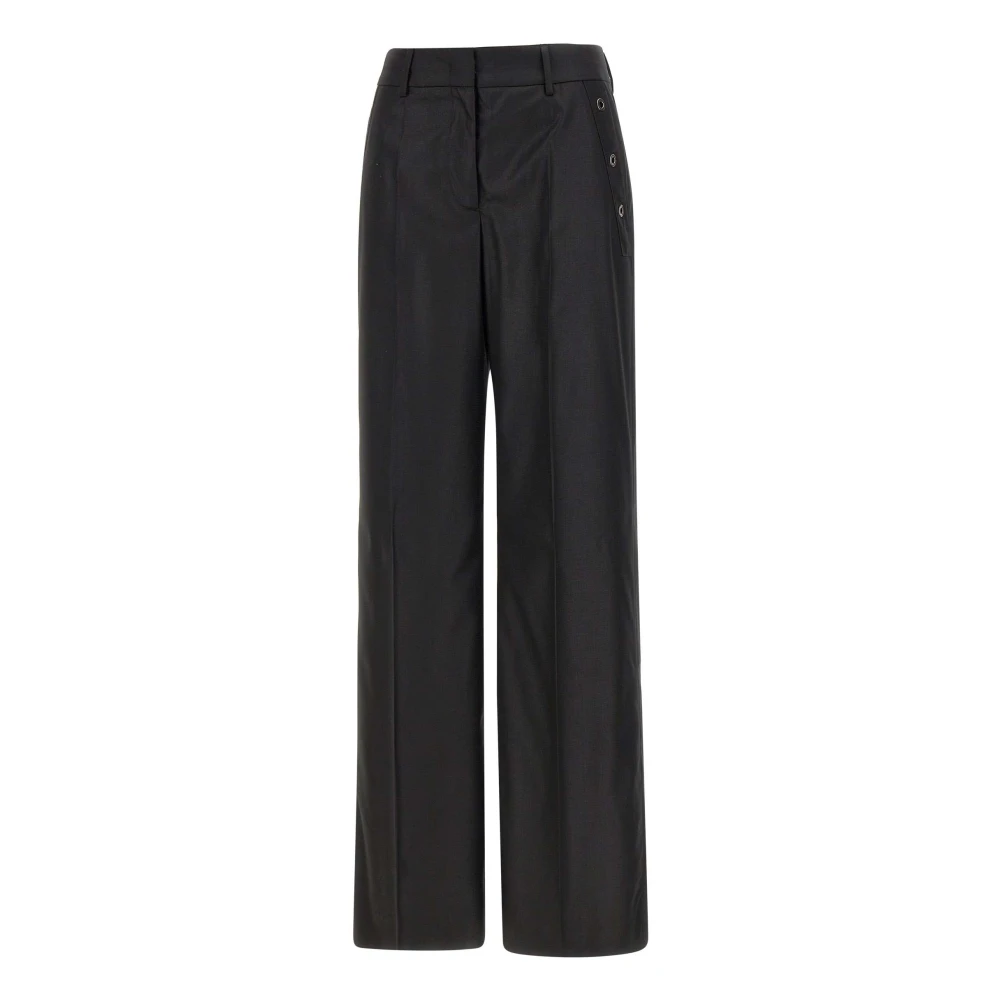 Iceberg Zwarte gecoate viscose blend broek Black Dames