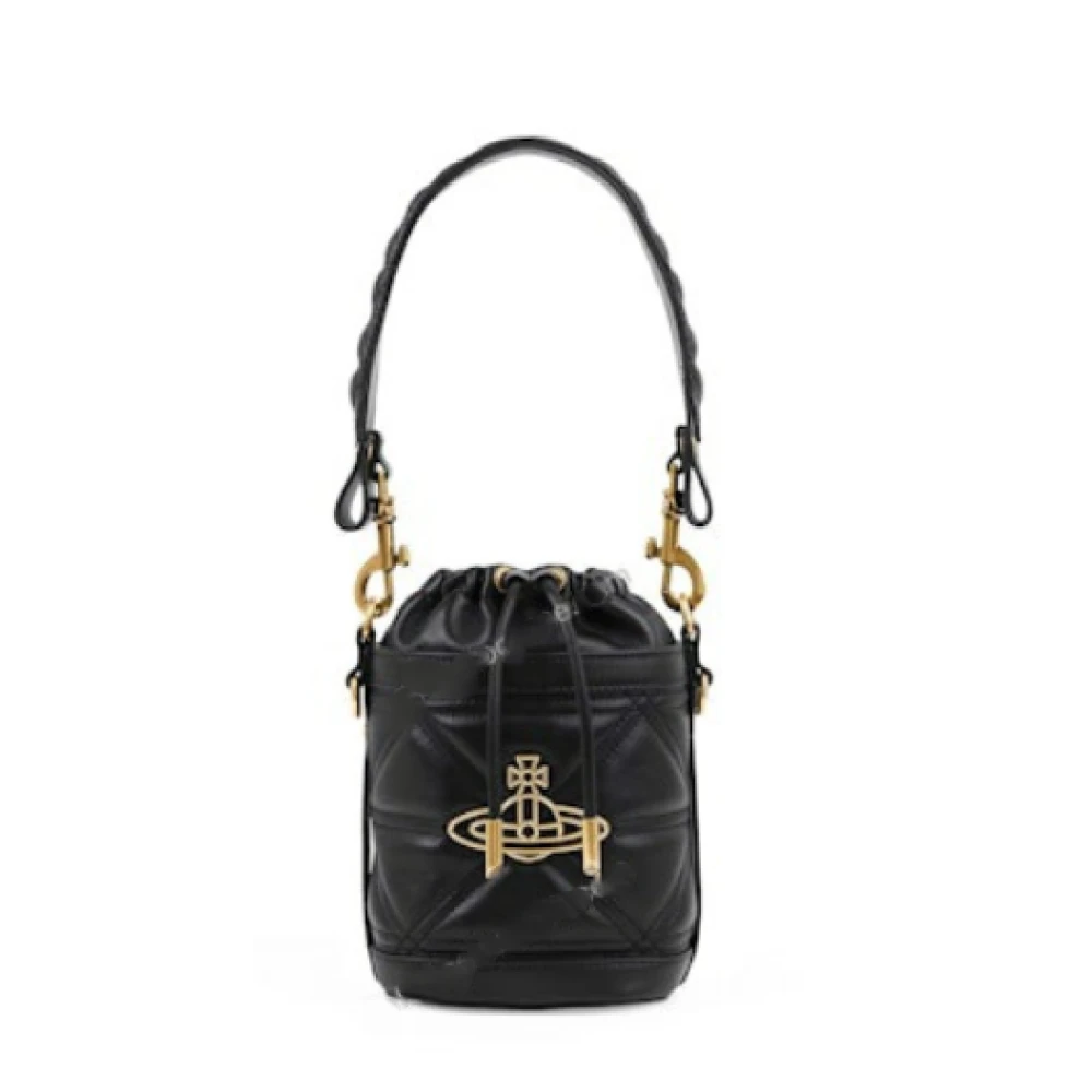 Vivienne Westwood Zwarte Bucket Bag met Kitty Design Black Dames