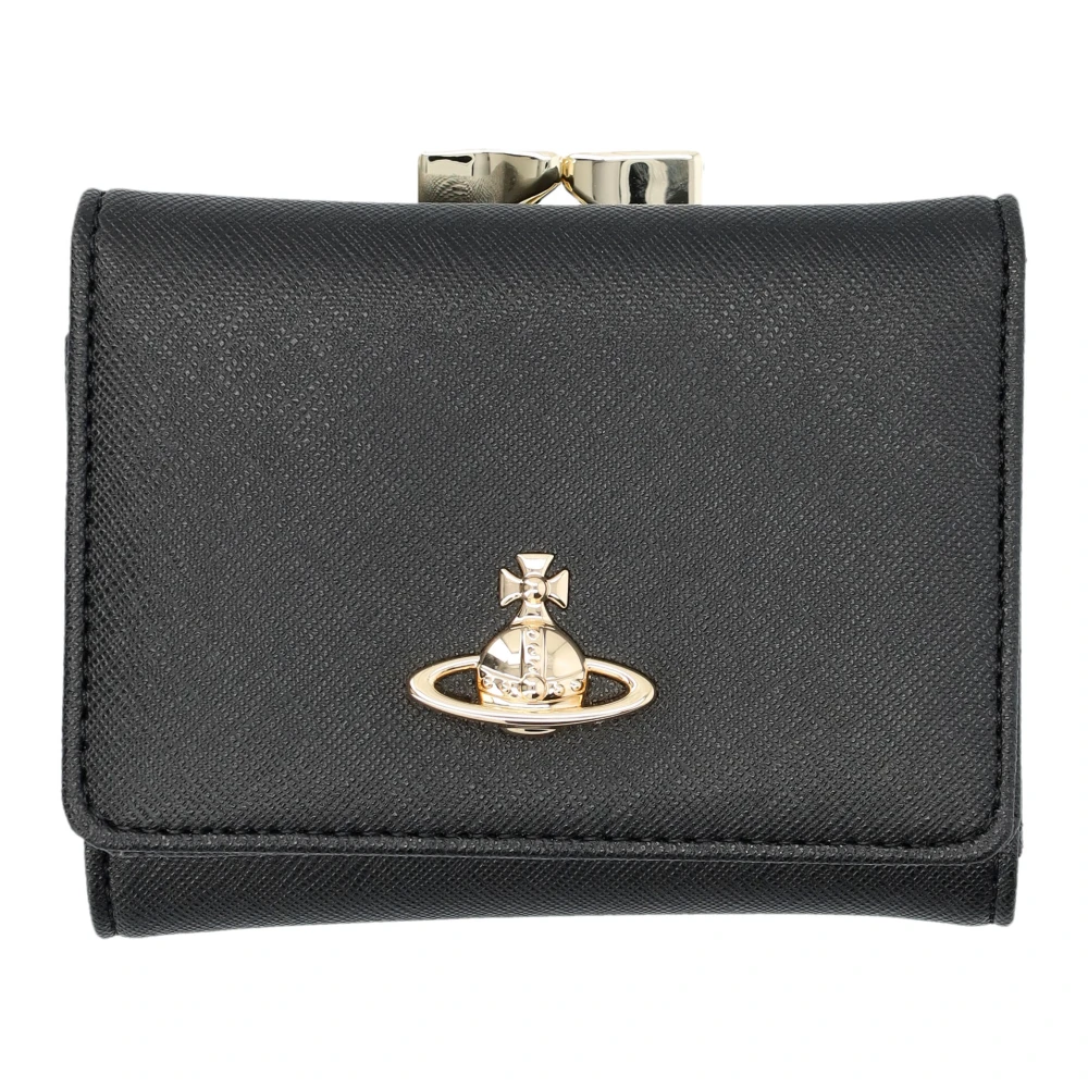 Vivienne Westwood Zwarte 3D Orb Kleine Frame Portemonnee Black Dames