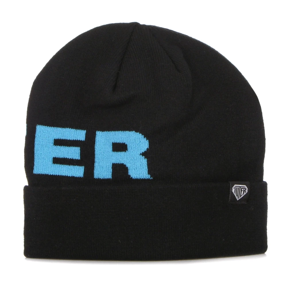 Iuter Men's Black Accessories, One Size, Big Logo Fold Beanie Hat