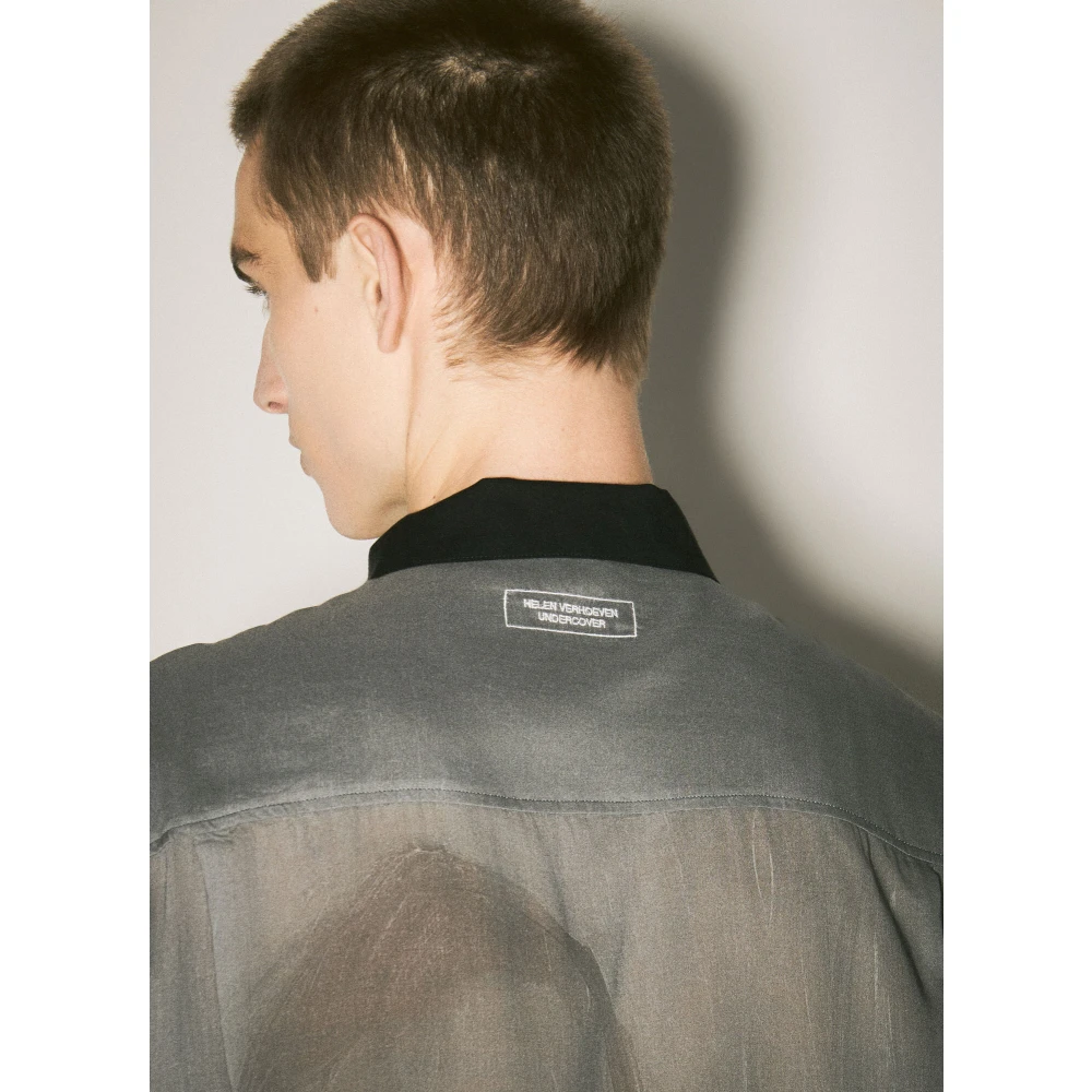 Undercover Grafische Print Satijnen Overhemd Black Heren