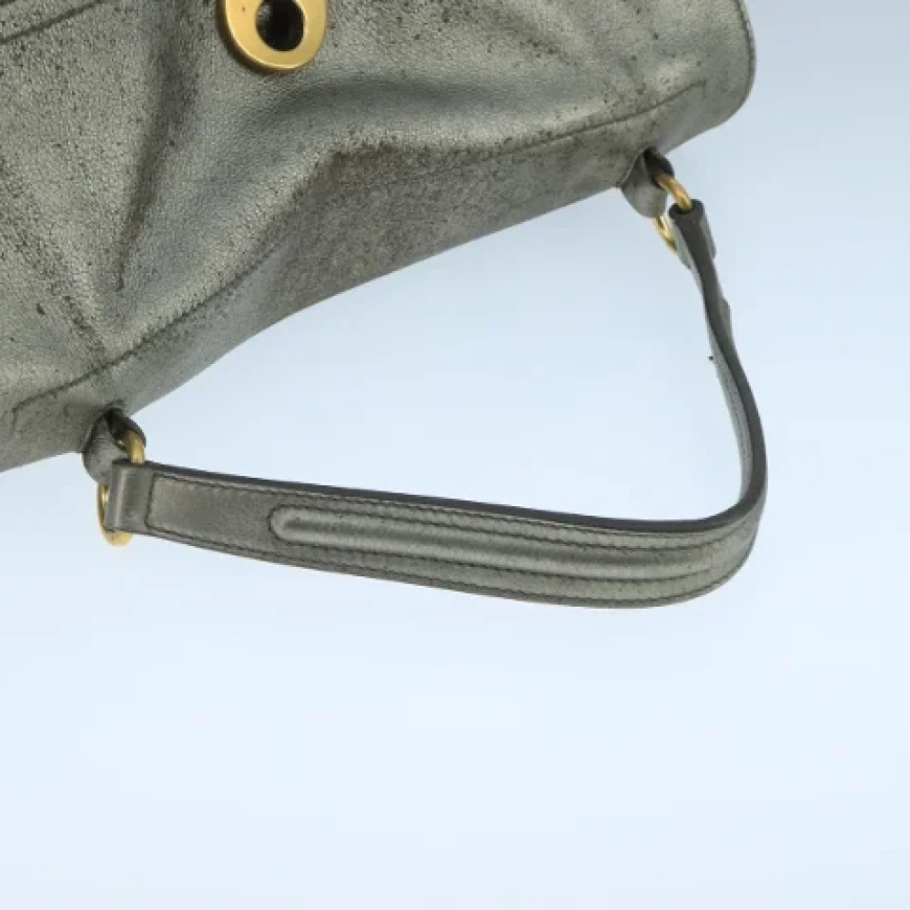 Saint Laurent Vintage Pre-owned Leather handbags Gray Dames