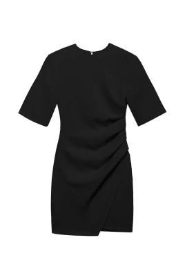 Svart Elegant Draperad Miniklänning