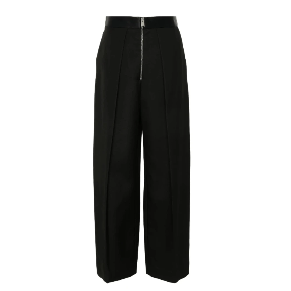 Khaite Zwarte marinebroek met satijnen afwerking Black Dames