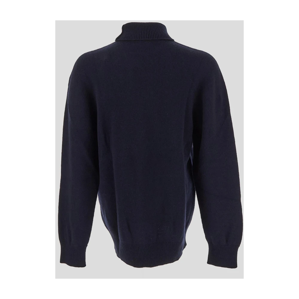 Laneus Wollen Turtleneck Gebreid Blue Heren