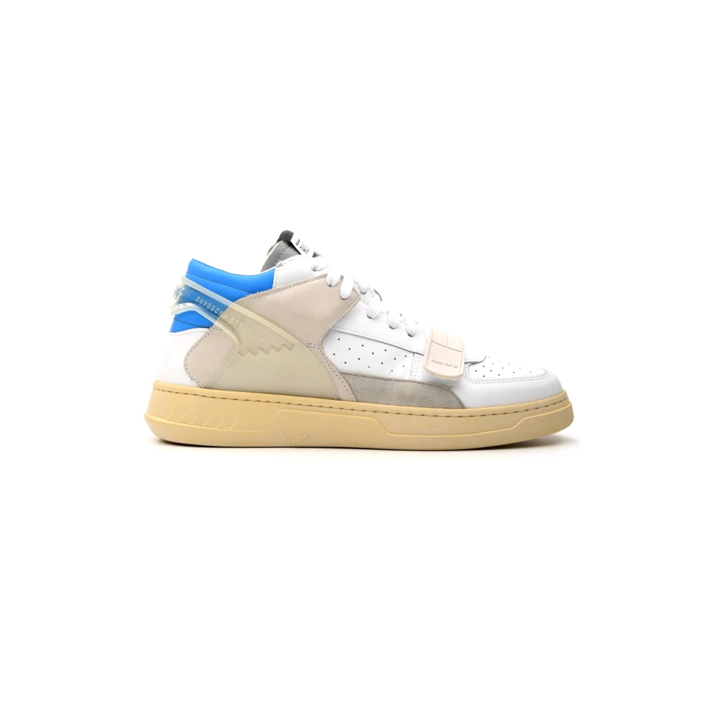 Witte Leren Hoge Sneakers met Rits voor Dames Ava