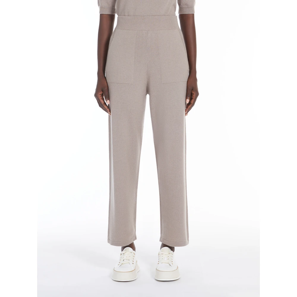 Max Mara Grijze beige wol kasjmier broek Gray Dames