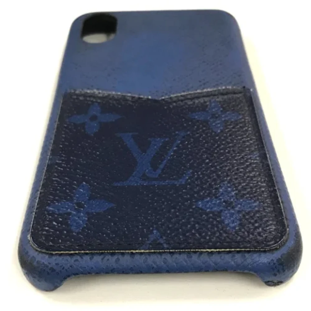 Louis Vuitton Vintage Pre-owned Leather home-office Blue Dames