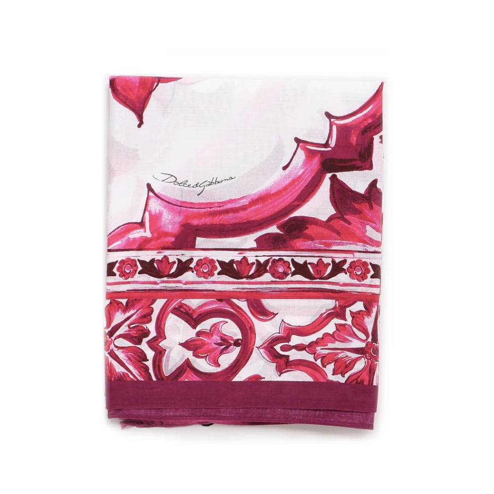 Dolce & Gabbana Majolica Print Roze Pareo Kleding Pink Dames