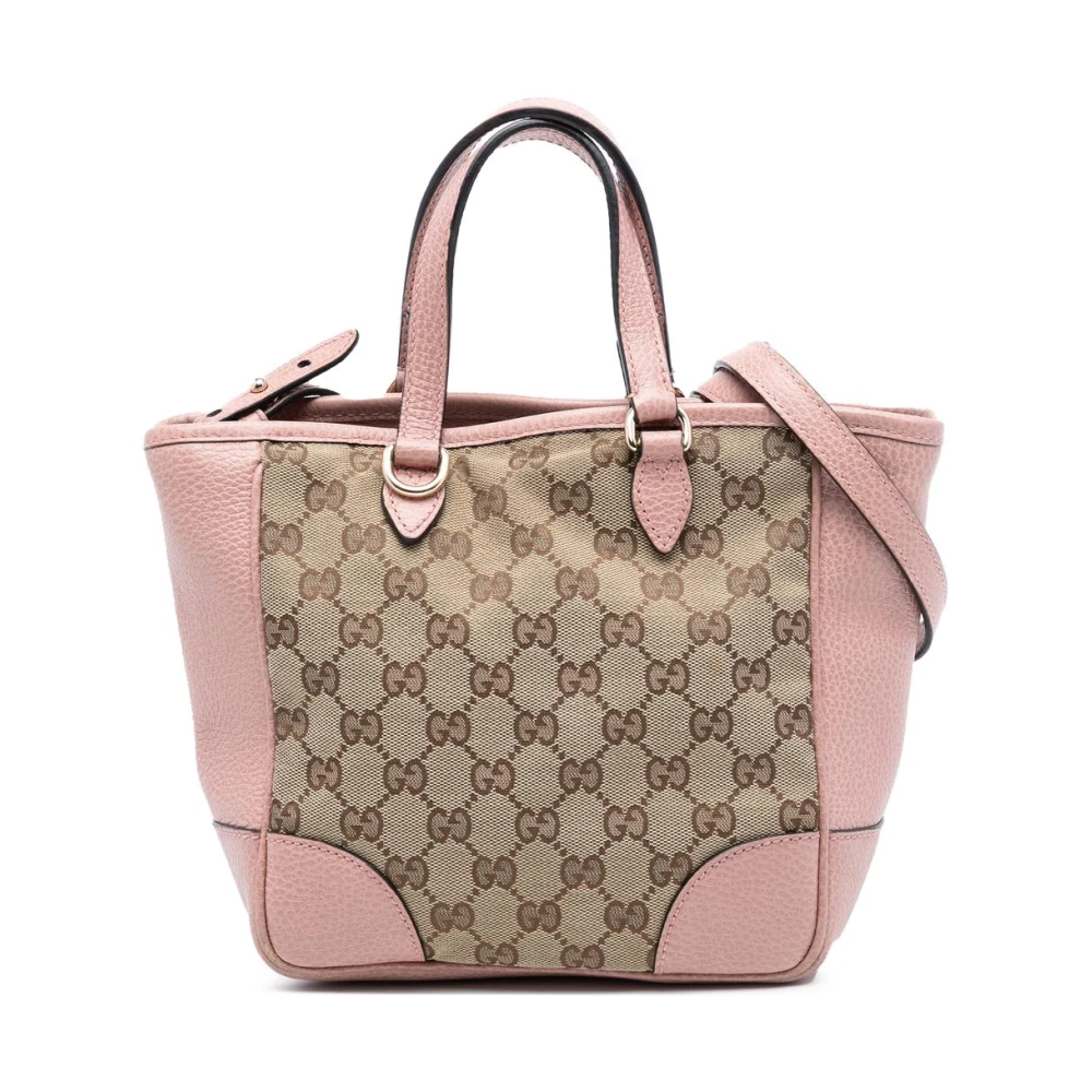 Gucci Vintage Women's Brown Pre-Owned Structured Top Handle Bag