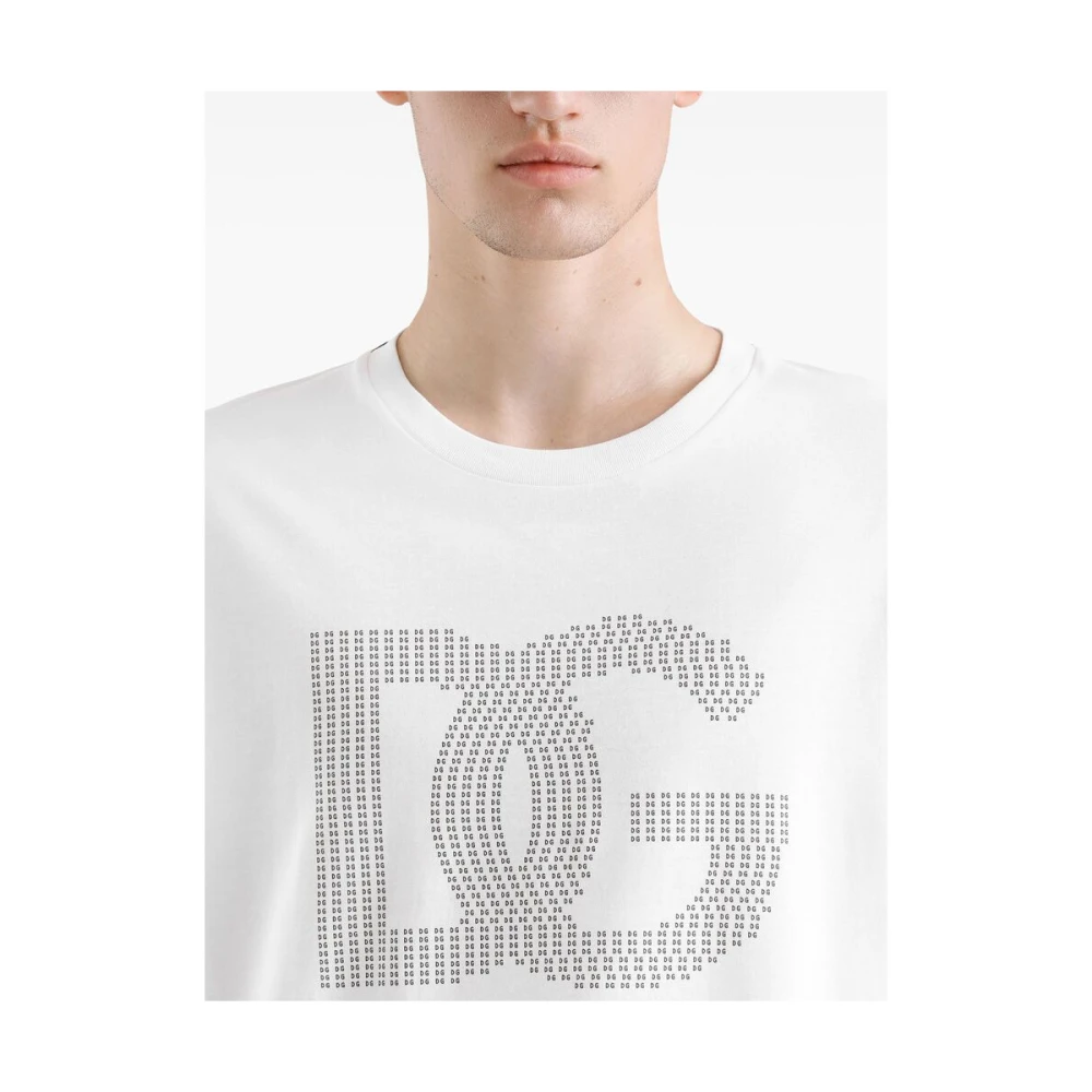 Dolce & Gabbana Witte Crew Neck T-shirt White Heren