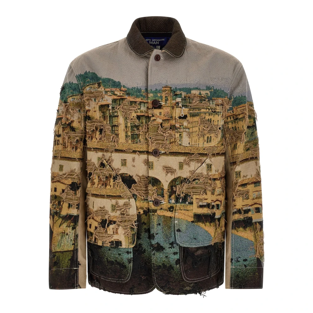 Junya Watanabe Multicolor Light Jackets, Male, Xl, Jacquard Cotton Blend Jacket