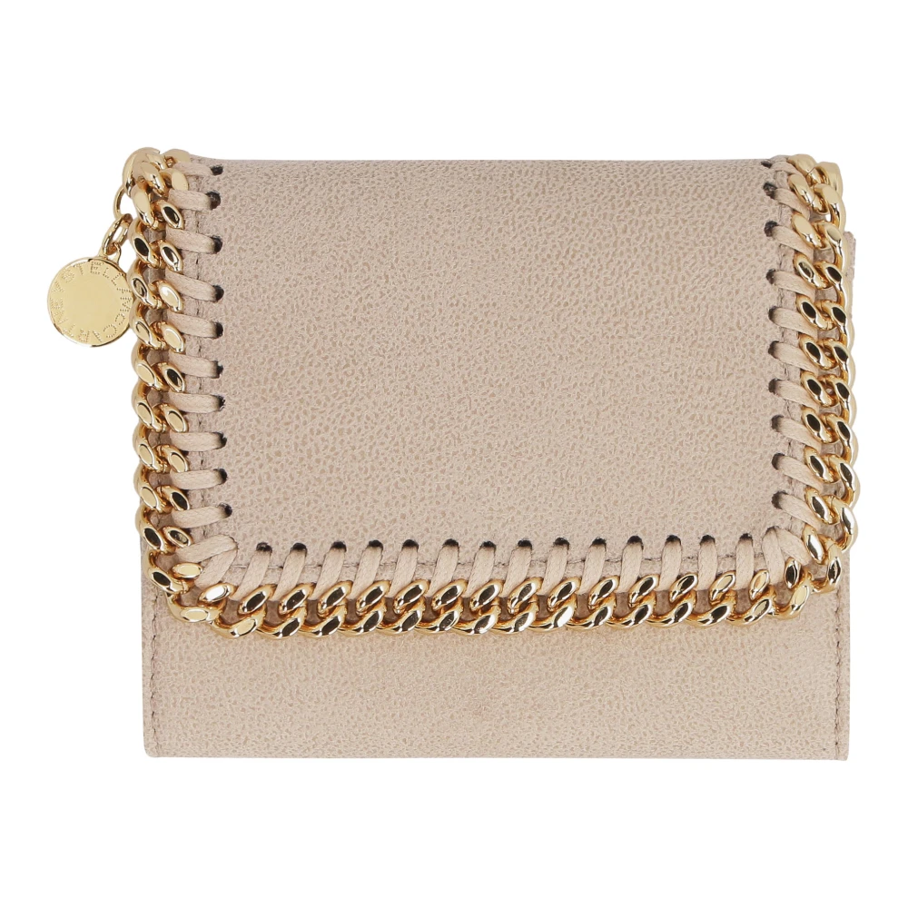 Stella Mccartney Kleine Flap Portemonnee met Drukknoopsluiting Beige Dames
