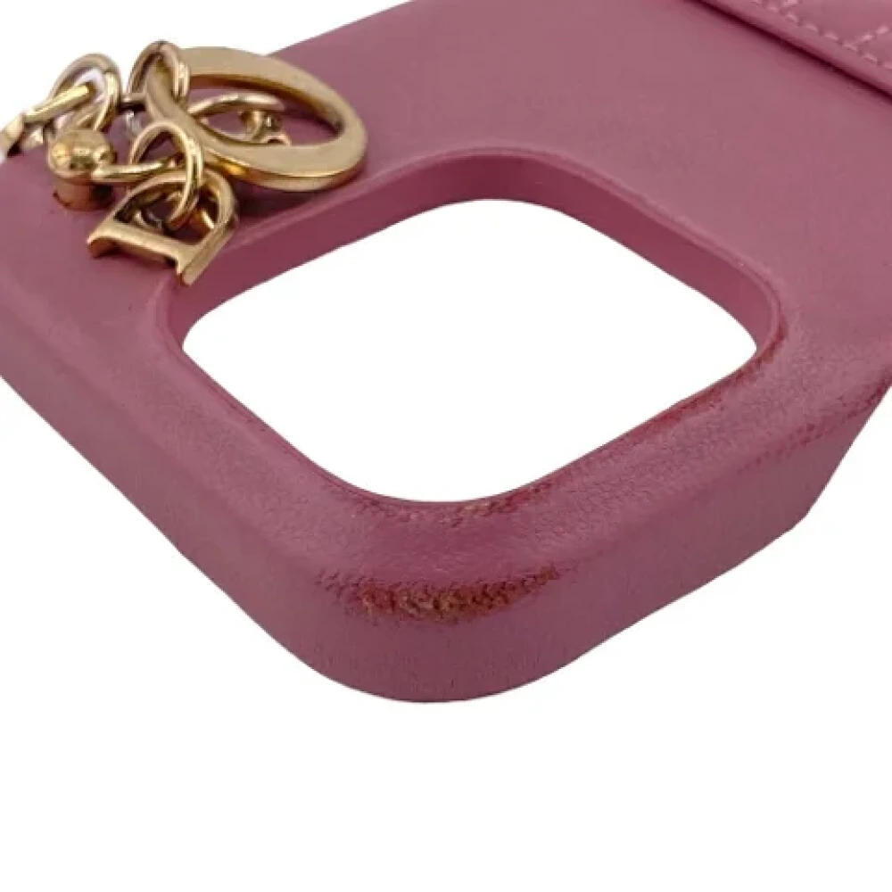 Dior Vintage Pre-owned Leather home-office Pink Dames