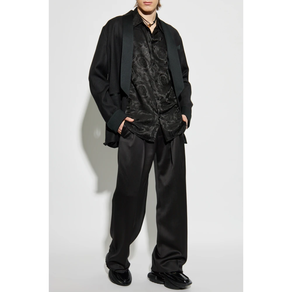 Versace Shirt met Barocco patroon Black Heren