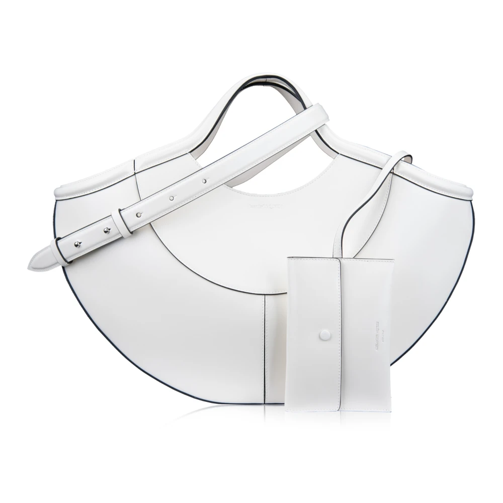 Alexander mcqueen Leren schoudertas met haaksluiting White Dames