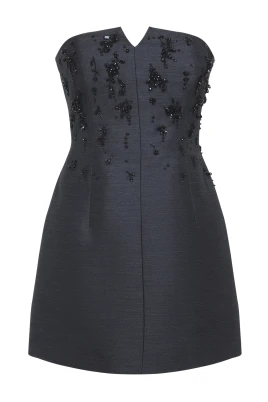 Grått Ull-Sidenklänning Elegant Stil