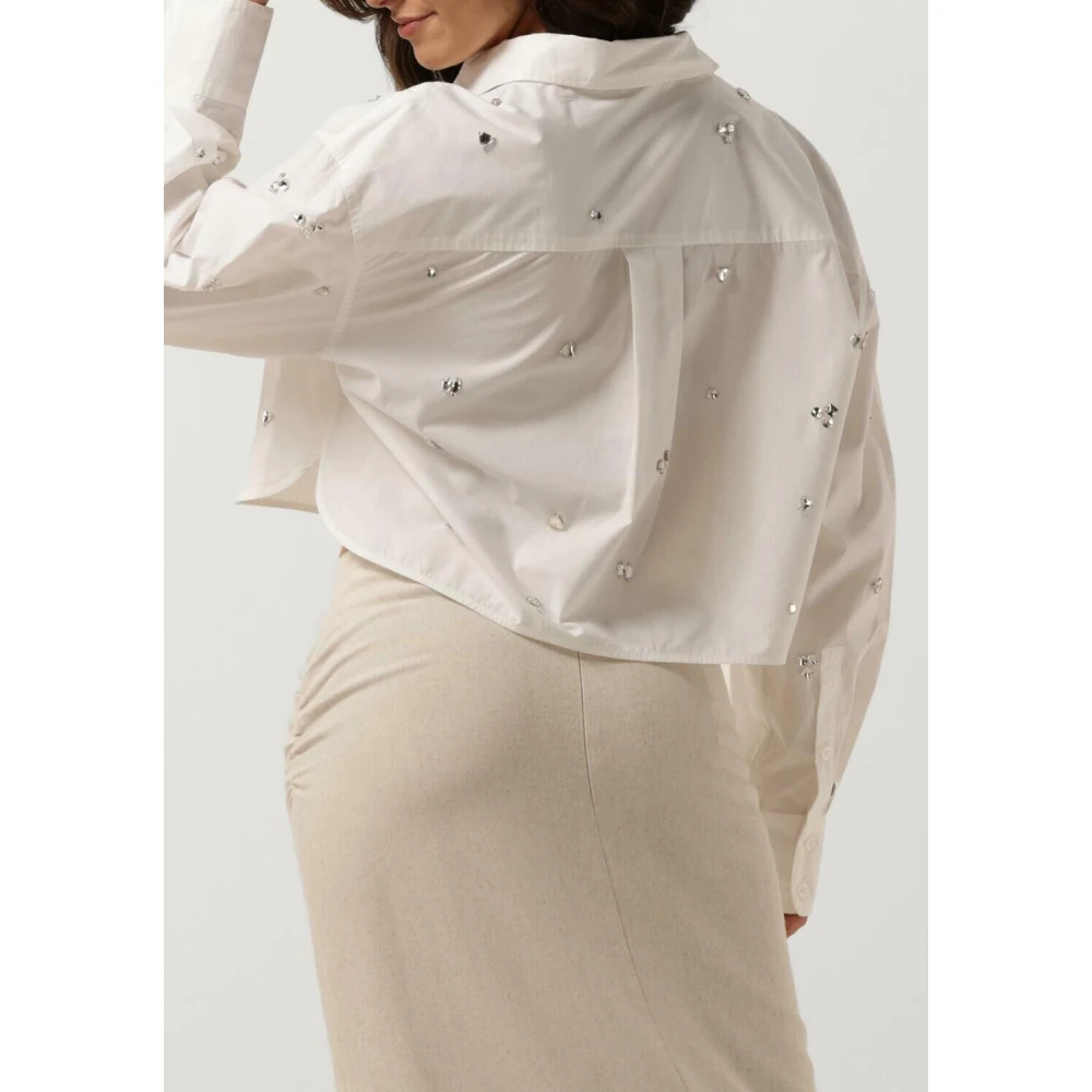 Second Female Witte Calli Shirt met Diamantdetails Second Dames White Dames