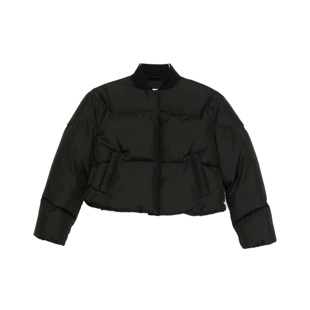 Quilted Black Baseball Collar Jacket - Khrisjoy - Modalova