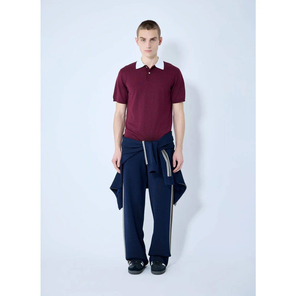 Wales Bonner Polo Shirt met Logo Patch Red Heren