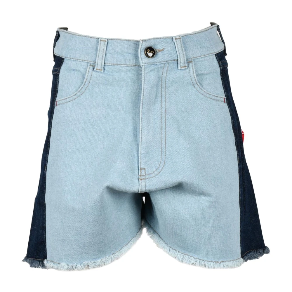 Semicouture Katoen Elastaan Broek Blue Dames