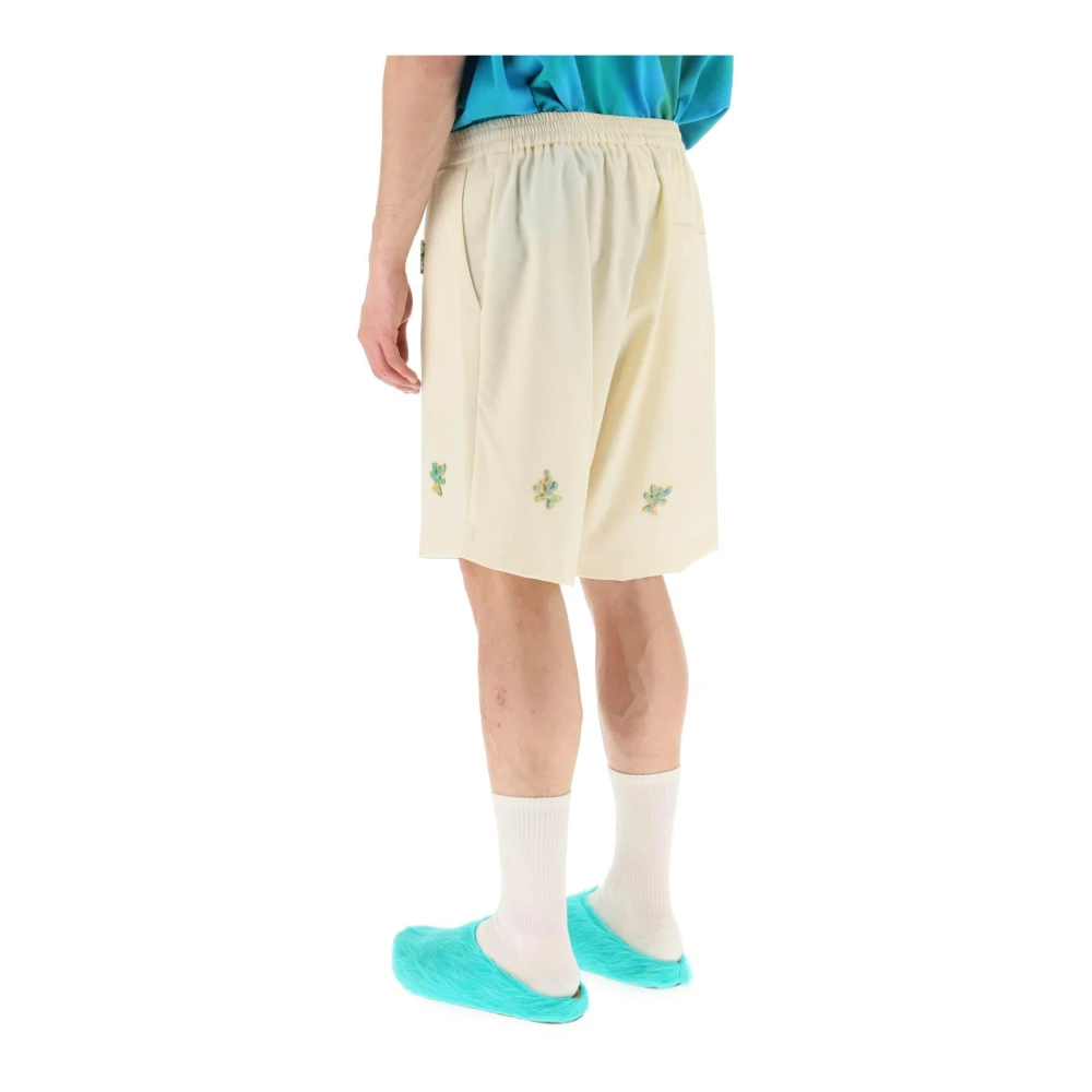 Bonsai Wollen shorts met veelkleurige harsversiering White Heren