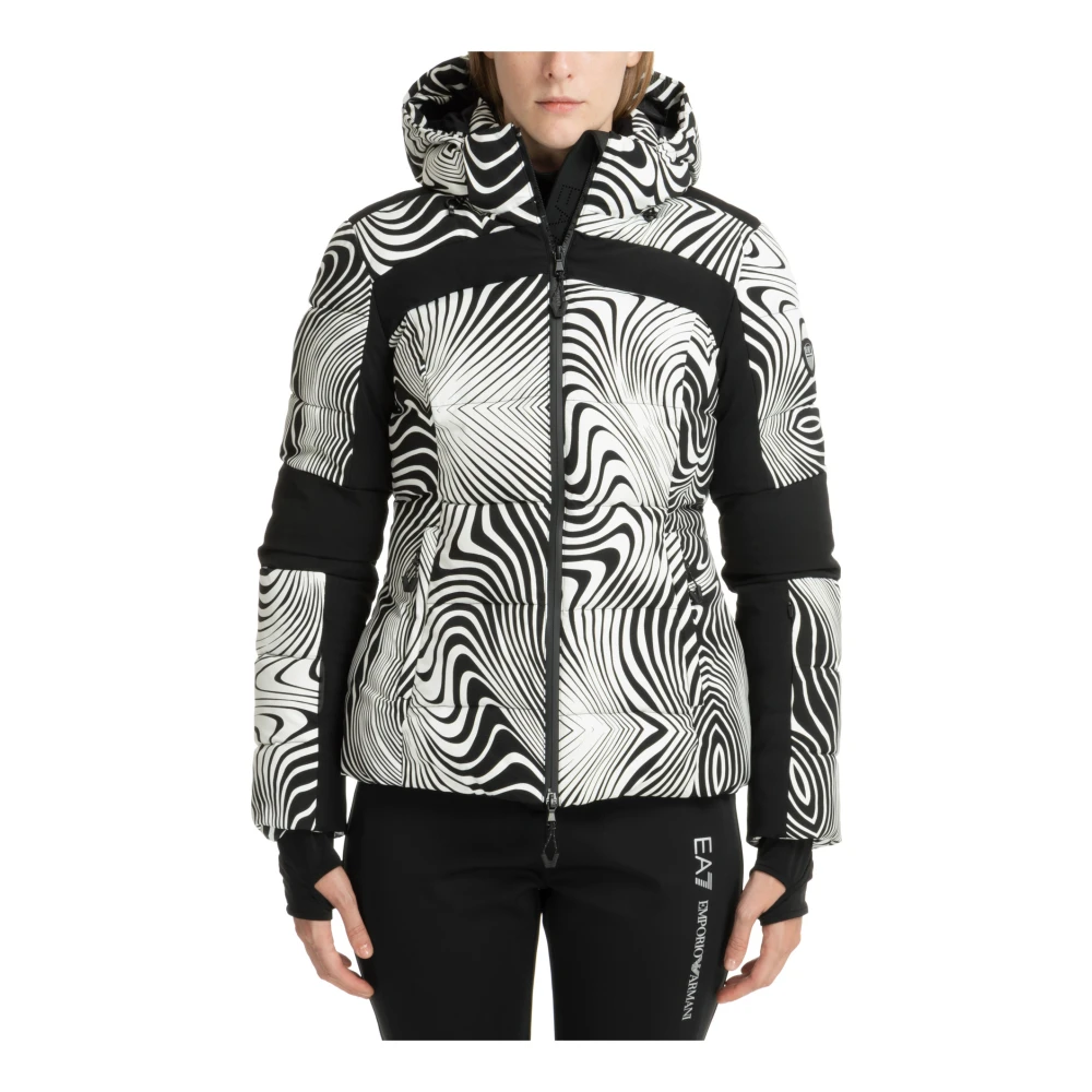 Emporio Armani EA7 Abstract Multicolor Ski Jas met Capuchon Multicolor Dames