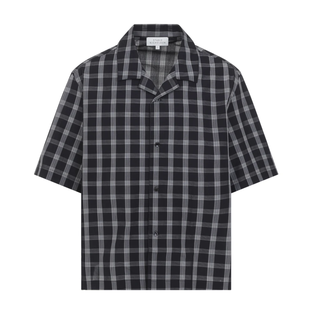 Studio Nicholson Black Short Sleeve Shirts, Male, M, Kline Shirt