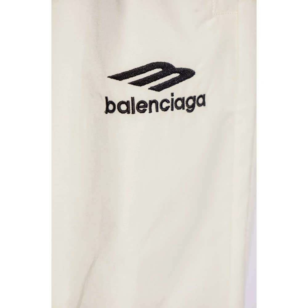 Balenciaga Broek met logo White Dames