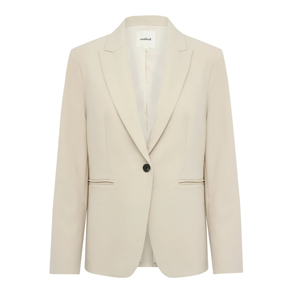 Soaked In Luxury Women's Beige Short Blazer In Oatmeal