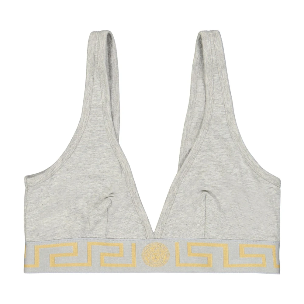 Versace Donna Grigio Reggiseno A Triangolo Con Scollo A V Medusa