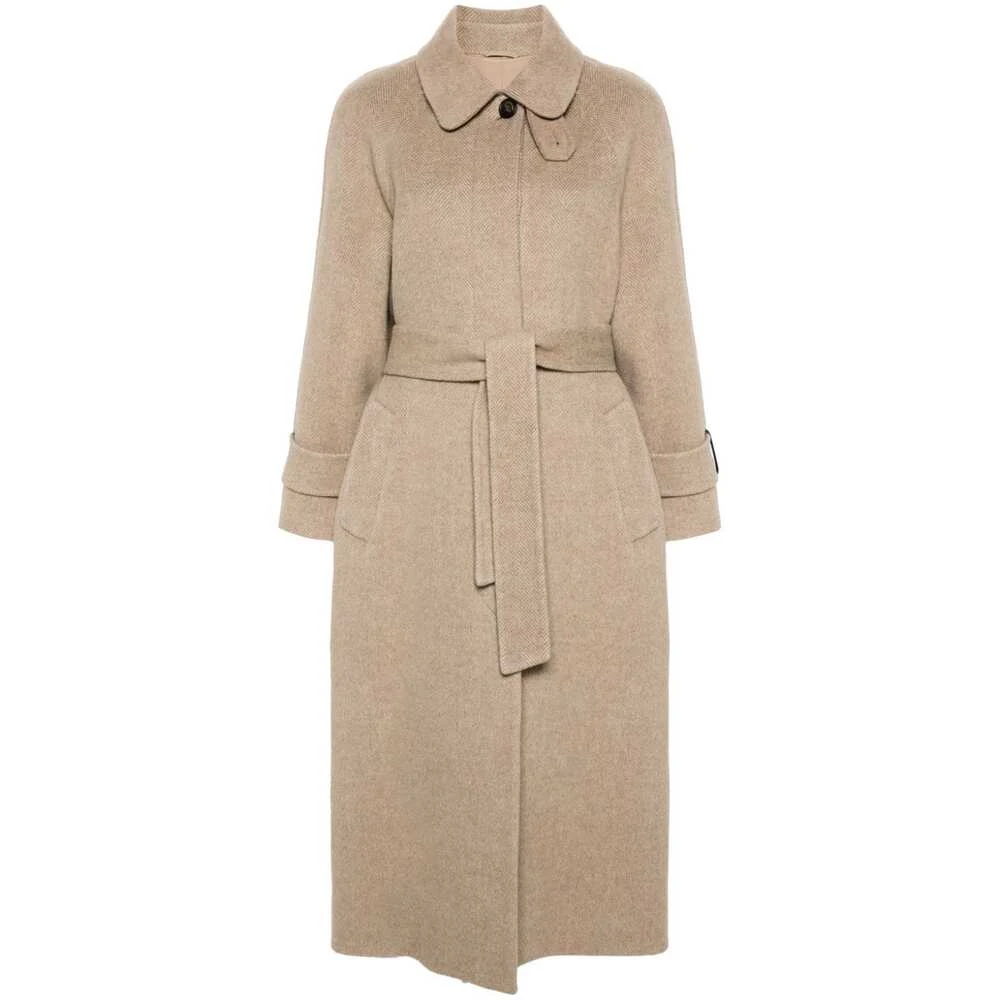 BRUNELLO CUCINELLI Lichtbruine wollen jas met Monili-ketting Brown Dames