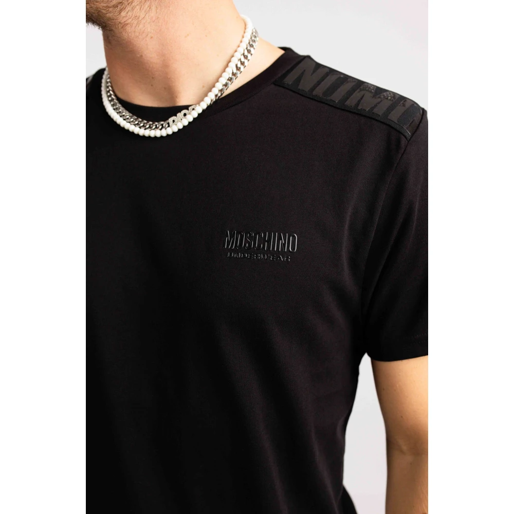 Moschino Tape Logo T-Shirt Heren Zwart Black Heren