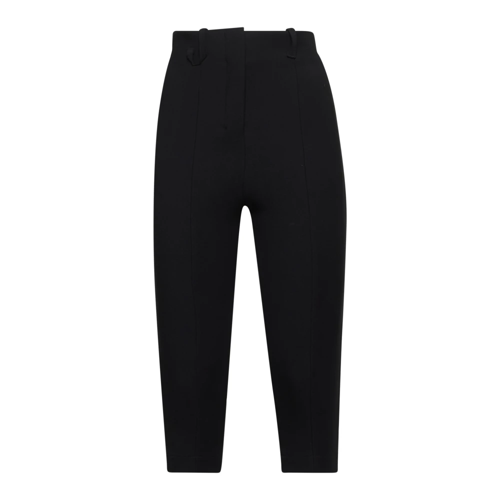 Jacquemus Zwarte hoge taille slim fit broek Black Dames